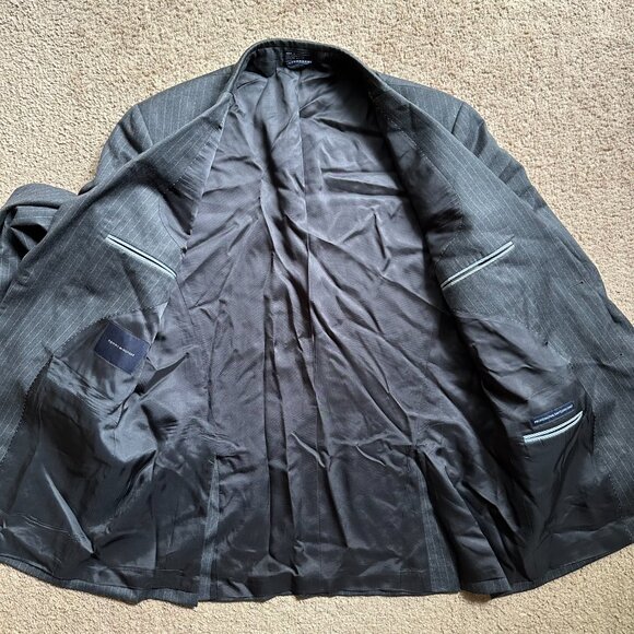 Tommy Hilfiger Blazer Mens 42R 100% Wool Sports Coat 2 Button Close Pockets Grey - Picture 3 of 15